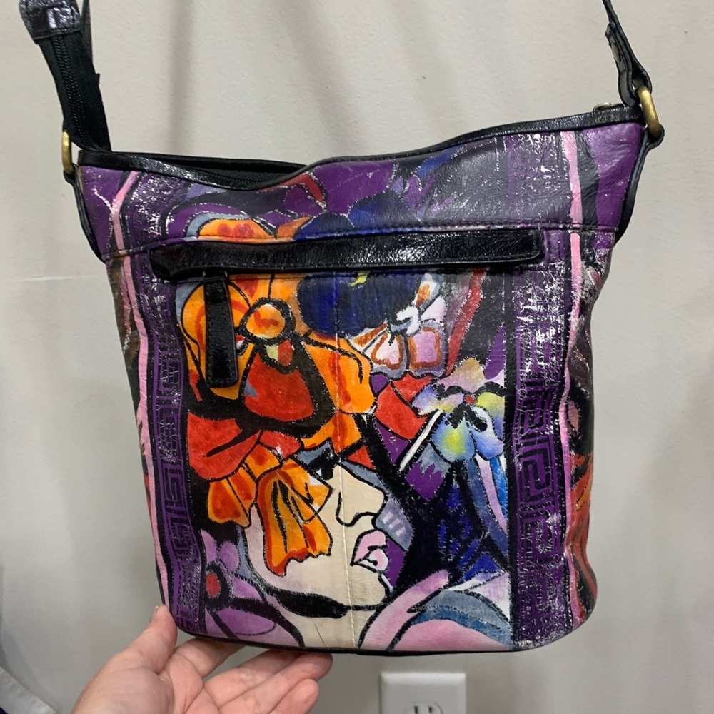 Sharif Black Artistic Crossbody Bag